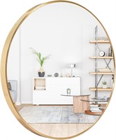 Gold Round Mirror