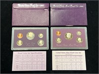 1987 & 1988 United States Proof Sets in Boxes
