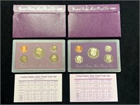 1989 & 1990 United States Proof Sets in Boxes