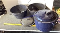 3 granite canners & roasting pots