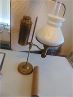 Student lamp with extra glass chimney