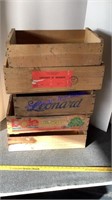5 wood fruit crates