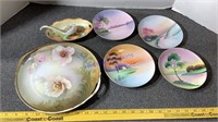 Hand painted plates & dishes