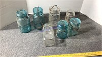 Bail lid green jars