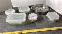 Kitchen storage containers & pan