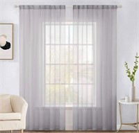 MIULEE 2 Panels Solid Color Sheer Curtains 54x90