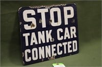 Stop Tank Car Connected Sign Approx 15"x12"