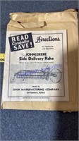 John Deere side delivery rake manual