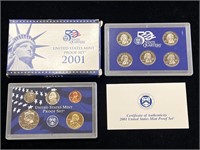 2001 United States Proof Set in Box with COA