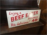 Vintage hand painted sign - Beef Eaters