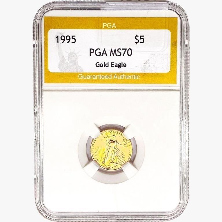 1995 $5 1/10oz. American Gold Eagle PGA MS70