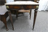 Antique marble top table - 24" x 24" x 27" - fi