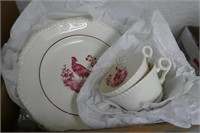 Antique Copeland Spode Red peafowl dishes