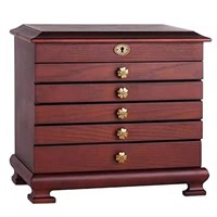 SHELYEXIEN Large Jewelry Box wooden with Lock 6 D