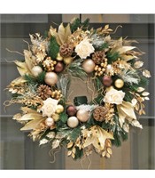 Christmas Wreaths for Front Door with Lights Pre-