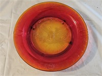 L.E. Smith Glass Amberina Federal Eagle Ashtray