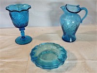 L.E. Smith, Fostoria and Kawahna Blue Art Glass