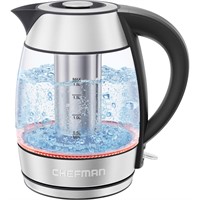 Chefman 1.8L 1500W Glass Electric Kettle with Tea
