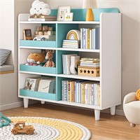 NELYE Wooden Cube Bookcase with Legs - 3-Tier Ope