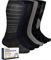 $70 (5-8) 8 Pairs Light Compression Socks for Men