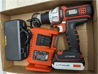 BLACK AND DECKER LITHIUM DRILL AND BITS