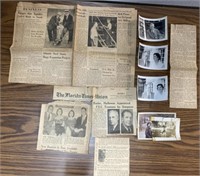 Vintage newspapers and photos