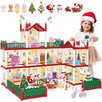 deAO Doll House,Christmas Dollhouse Girl Toys - 3