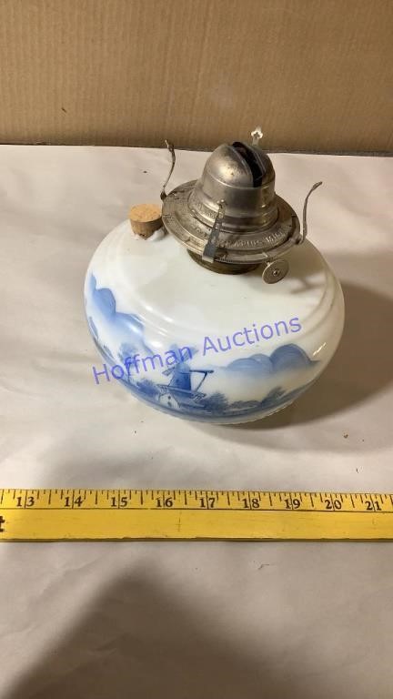 Dutch windmill oil lamp, no globe