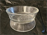 Vintage Glass Military Hat Candy Container