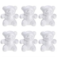 6PCS Craft Foam Bears, 15Cm White Polystyrene