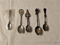 Sterling & Silver Plate Souvenir Spoons