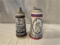 Stroh Brewery and Wild Animal Beer Steins