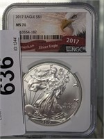 GRADED 2017 AMERICAN SILVER EAGLE