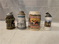 4 Bald Eagle Beer Collector's Steins