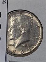 1964 KENNEDY HALF DOLLAR SILVER