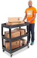 *3 Shelf Utility Push Cart Supports up to 300 lbs.