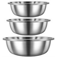 Set of 3 Extra Large Stainless Steel Mixing Bowls