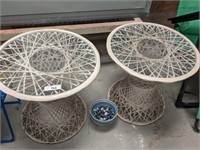 PR RATTAN/GLASS END TABLES