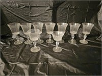 9 Vintage Libbey Liberty Bell Eagle Stem Glasses