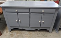 PAINTED/DISTRESSED 2 DRAWER 4 DOOR CONSOLE CABINET
