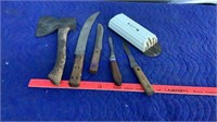 Old knives & hatchet