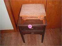 Ornate Foot Stool & Small Sewing Cabinet