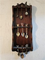 Scheibe Pine Spoon Rack & Souvenir Spoons