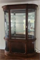 LARGE MAHOGANY BOW-FRONT CHINA CABINET