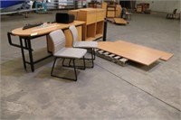 Desk Approx 72"x24"x29", (2) Chairs, (2) Book Case