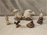 Porcelain Eagle Book Ends and Sculptures