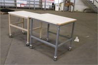 (2) Rolling Tables Approx 38"x30"x36",& 36"x24"x34