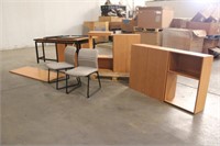 Desk Approx 72"x24"x29", (2) Chairs, (2) Book Case
