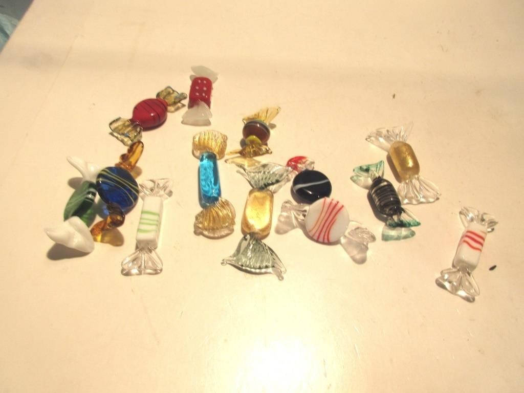 COLLECTION OF COLOURED GLASS CANDIES