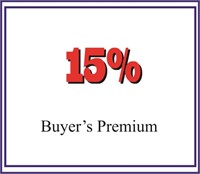 15% Buyer's Premium on all purchases